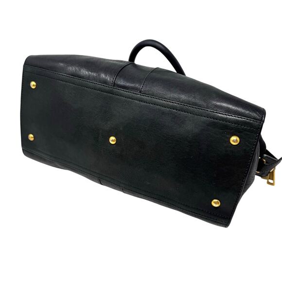 Yves Saint Laurent Vintage Cabas Chyc Y Black Leather Gold Hardware Large - Picture 10 of 15